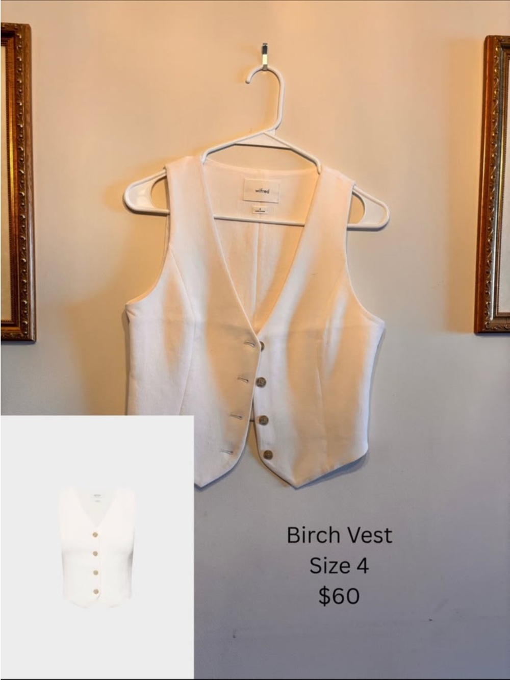 Wilfred Birch Cream Button Vest